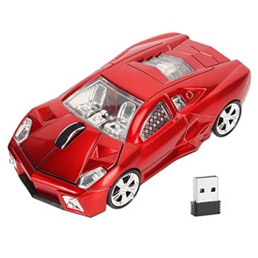 Imagem de Mouse para Carro Esportivo, Mouse Sem Fio de 2,4 GHz 1600DPI Mouse óptico de Luz LED Com Receptor USB, Mouse para Jogos Portátil para Computador Portátil de Mesa