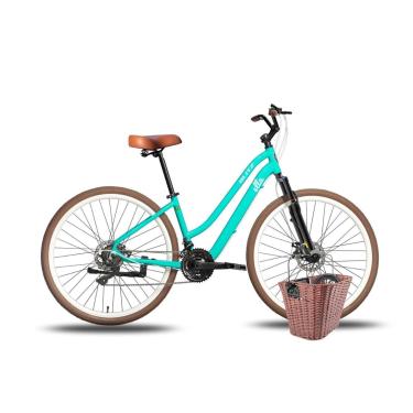 Imagem de KIT Bicicleta Blitz Aro 29 Ella Urbana Alumínio 21v Shimano + Cestinha+ Cadeado Feminina-Feminino