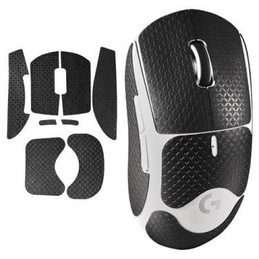 Imagem de yiodelu Fita adesiva antiderrapante à prova de suor para Logitech G Pro X Superlight 2 adesivo antiderrapante para adesivo pré-cortado G Pro Superlight 2 (preto)