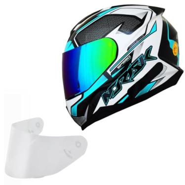 Imagem de Capacete Moto Norisk Razor Speedmax Verde Viseira Camaleão (60)