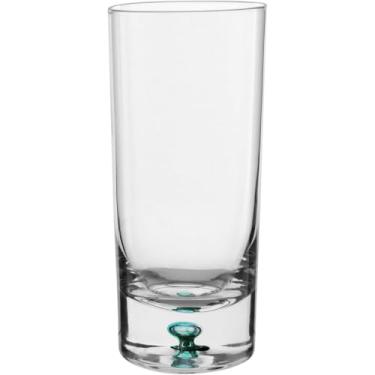 Imagem de JOGO 6 COPOS ÁGUA SUCO DRINK ALTO HOME&CO ESFERA VERDE ECO CRYSTAL 450ml 15x7x7cm TRANSPARENTE