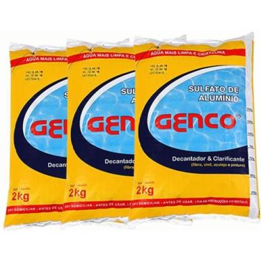Imagem de Kit 3X Sulfato Alumínio Decantador Clarificante Genco 2 Kg