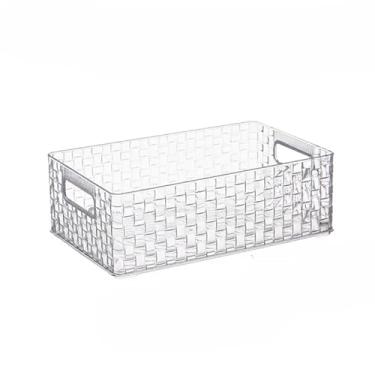 Imagem de Bandeja Decorativa Caixa Organizadora Multiuso Resistente Transparente Cesto Estilo Glacial((M) Transparente 9592)