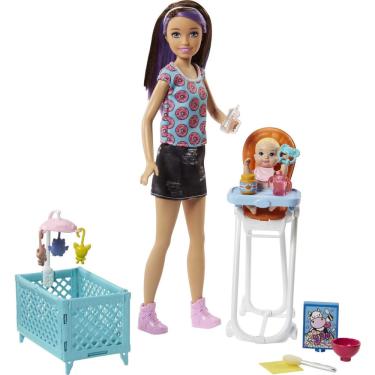 Imagem de Bonecas de brinquedo Barbie Skipper Babysitters Inc com acessórios