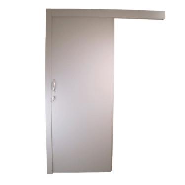 Imagem de Kit Porta de Madeira de Correr Completa 213x60cm Batente 16cm Cinza TX