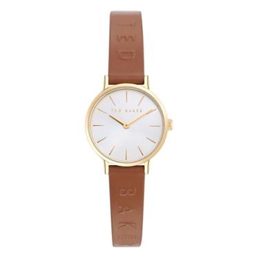 Imagem de Ted Baker Relógio feminino com pulseira de couro marrom, Marrom