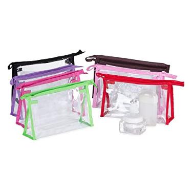 Imagem de Nécessaire Plástica Transparente C/Detalhe Colorido Nylon (Verde)