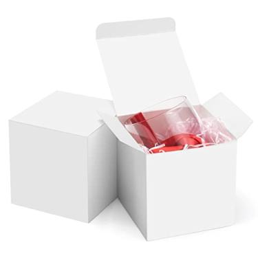 Imagem de ValBox Caixas de presente brancas 10 x 10 x 10 cm, 25 peças, caixas de papel kraft com tampas para presentes, artesanato, cubos, caixas de cupcake, caixas de montagem fácil para lembrancinhas de festa