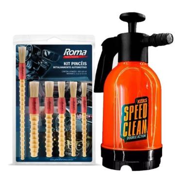 Imagem de Kit Pulverizador Double Action Kers Pincel Detalhamento Snow