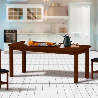 Imagem de Mesa De Jantar Madeira Maciça Para 8 Lugares Safira Castanho Shop Jm