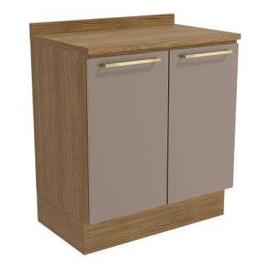 Imagem de Balcão Com Tampo 80cm Botanic 2 Portas Kappesberg Nogueira E Fendi