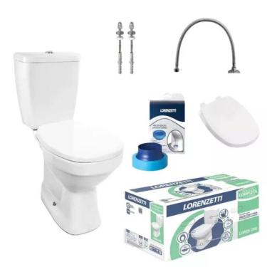 Imagem de Combo Bacia Com Caixa Acoplada + Acessórios Lorenzetti Loren One - Branco