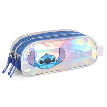 Imagem de Estojo Lilo Stitch Escolar Casual 3 Divisórias Prata Menina