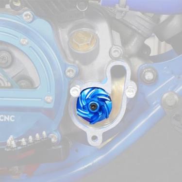 Imagem de NICECNC Refrigerador de impulsor de bomba de água grande azul compatível com Yamaha YZ85 2002-2018, alumínio Dirt Bike usinado em CNC