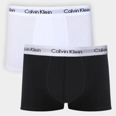 Imagem de Kit Cueca Juvenil Calvin Klein Trunk Algodão c/ 2 Peças, Branco, Preto