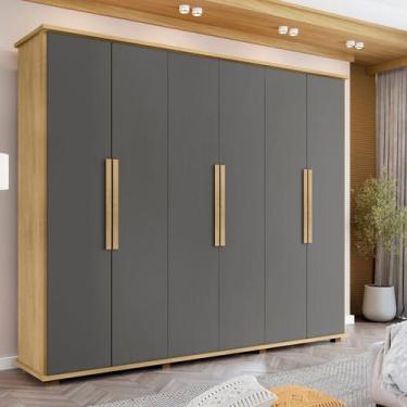 Imagem de Guarda Roupa Casal Canadá 6 Portas com 4 Gavetas Internas - RV Móveis