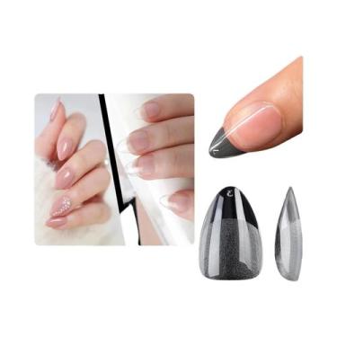 Imagem de Unhas Postiças Extra Longas E Transparentes, 120 Peças, Meia Cobertura