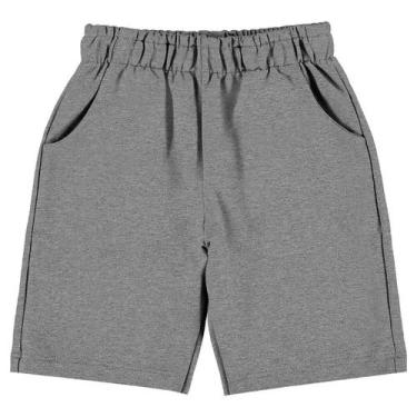 Imagem de Bermuda Infantil Masculina Moletinho Liso Cinza - Malwee, 16