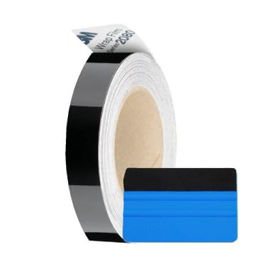 Imagem de Upromax Filme de Vinil Preto 3M Série 2080 1080 Kit para Preto Brilhante Fora Cromo Excluir Guarnição de Janela Guarnição de Porta Kit de Ferramentas Grátis (Preto Brilhante, 1" X 25 Pés)