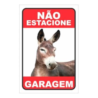 Imagem de Placa Proibido Estacionar Burro Garagem Casa
