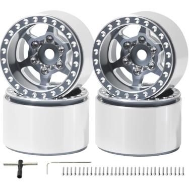 Imagem de 1.0 Beadlock Wheel Rim Set 4Pcs/Set Aluminum Alloy RC Upgrade Part for Traxxas 1/18 TRX4M Land Rover Defender, Ford Bronco #97054-1 1/24 Axial SCX24 FMS FCX24 RC Crawlers Upgrade Off-Road