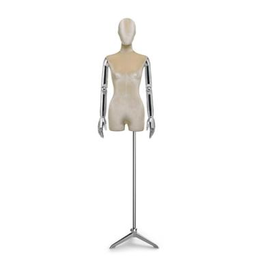 Imagem de Mannequin Manequins de varejo para corpo feminino com suporte, altura ajustável de 62,2 a 78,74 polegadas, torso de manequim destacável e giratório(Yellow)