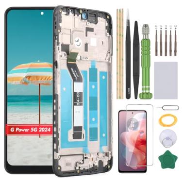 Imagem de YHXMARSCAN Tela de substituição para Motorola Moto G Power 5G 2024 XT2415 Display LCD para Moto G Power 5G 2024 Incell Touch Screen Digitalizador Assembly(preto com moldura)
