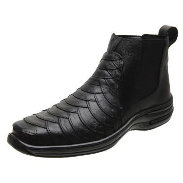 Imagem de Botina em couro masculina - estilo e conforto - Charelli Calçados, Pre