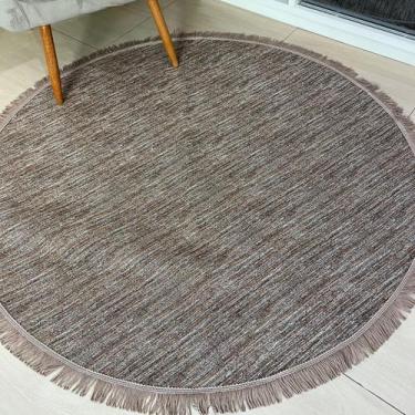 Imagem de Tapete Sala Redondo Centro de Mesa Lindo 1,40x1,40 - Casa Decor, Marro