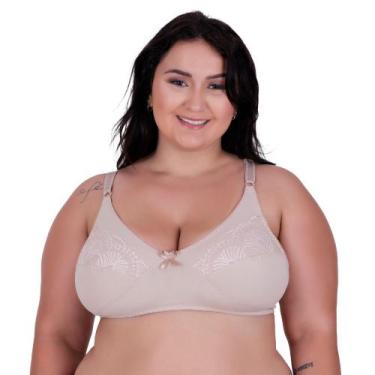 Imagem de Sutiã Plus Size sem Bojo Reforçado Sustentação de Cetinete Resistente 