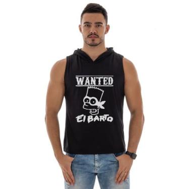 Imagem de Camiseta Regata Com Capuz Esportiva Academia Estampa Personagem desenh