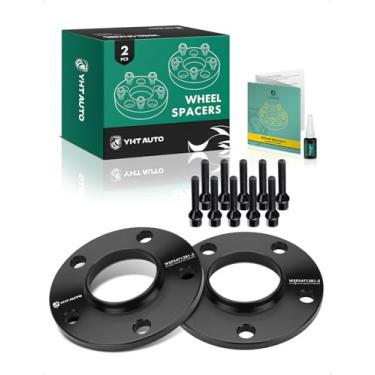 Imagem de YHTAUTO Espaçadores de roda centralizados de cubo 5 x 120 10 mm compatíveis com BMW 1974-2016 série 1/3/5/6/7/8/M3/M5/M6/Z3/Z4/Z8, com parafusos de grau M12x1,5 e 10,9, furo do cubo de 72,56 mm 5