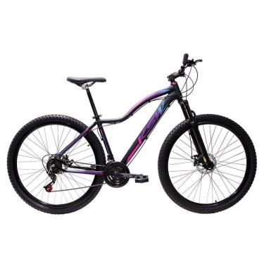 Imagem de Bicicleta Ksw Aro 29 Feminina Alumínio 21 Marchas Freio A Disco Preto Fos Pink Azul 21