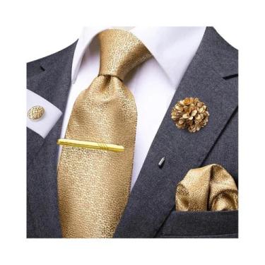 Imagem de Conjunto De Gravata De Seda Elegante Com Estampa Paisley E Abotoaduras