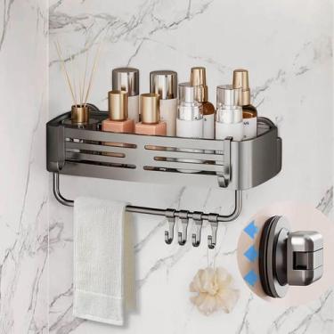 Imagem de Ventosa Shower Caddy Onemake, armazenamento de banheiro, cinza