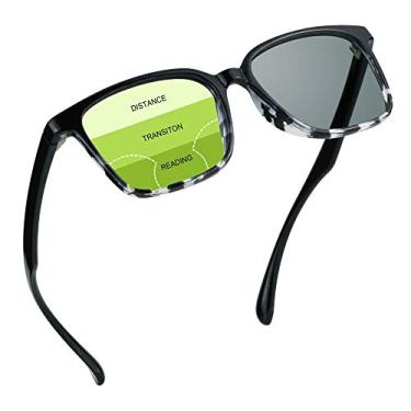 Imagem de Óculos de sol presbiopic multifocais progressivos, cinza fotocrômico, Bspro-blocks preto e branco, 0/+2.00