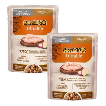 Imagem de 2 Sachê Special Cat Ultralife Castrados Sabor Frango - 85g