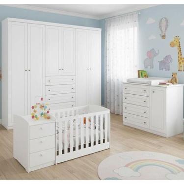 Imagem de Quarto Americano 6 Portas com Berço Multifuncional Atlanta Ambiente Br