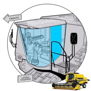 Imagem de Vidro Temperado da Porta Esquerda para Colheitadeira New Holland TC57 