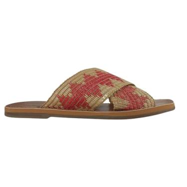 Imagem de Rasteirinha Feminina Roses Tiras Cruzadas Corda Palha Chinelo Natural (Rosa, BR, Adulto, Numérico, 38)