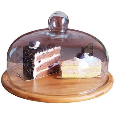 Imagem de Suporte de bolo europeu com cúpula, conjunto de suporte de bolo, caixa de bolo doméstica restaurante queijo sobremesa domo loja de bolos, bandeja de sobremesa, bandeja de servir multifuncional