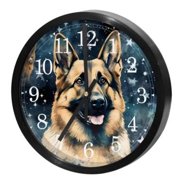 Imagem de LILINWAN Relógio de parede 24 cm sem tique-taque silencioso operado por bateria relógio de parede redondo moderno estilo simples decoração relógio para escritório/escola/quarto/sala de estar