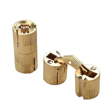 Imagem de Dobradiças para móveis de latão cobre 8 mm cilíndrico oculto armário oculto dobradiças de caixa de porta invisível para ferragens, 100 peças