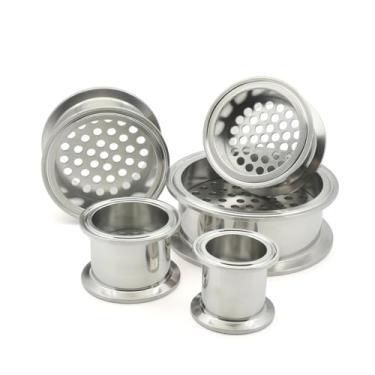 Imagem de Placa de filtro de aço inoxidável SS304 tubo de grampo duplo de 3,8-10 cm para fabricação de cerveja caseira (3,8 cm)