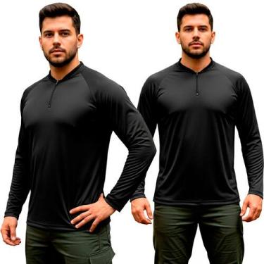 Imagem de Camiseta Camisa Manga Longa com Proteção Solar Uv Camuflado Tecido Lev