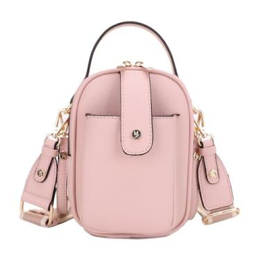 Imagem de Mali+Lili Bolsa tiracolo Gail de couro vegano com vários compartimentos, Blush, Bolsa transversal com alça superior