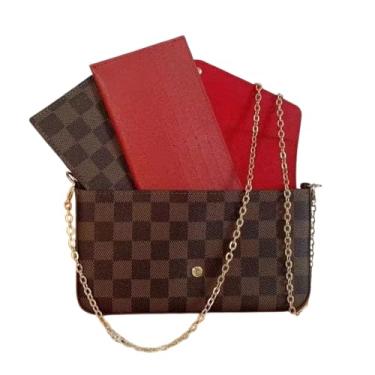 Imagem de Bolsa de Ombro Feminina em Couro, Design Envelope com Corrente Dourada, Marrom Escuro, Elegante para Uso Diário(Sob Encomenda)