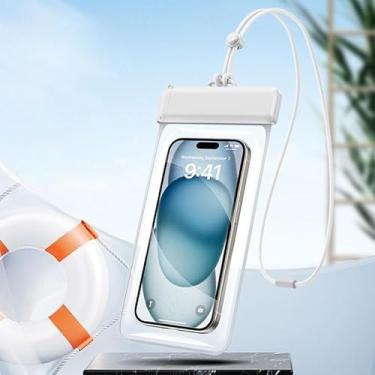 Imagem de Bolsa de telefone à prova d'água, capa para celular Lightweigt com cordão, capa protetora flutuante para iPhone 16 15 14 13 12 11 Pro Max Plus XR, compatível com dispositivos de até 7,2 polegadas