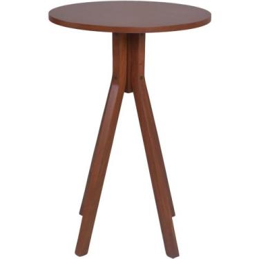 Imagem de Mesa Bistrô Alta Olímpia Madeira Maciça Tampo Lâminado Castanho - Fass
