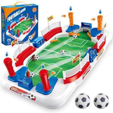 Imagem de ZYYBQW Mini mesa de pebolim, jogo de tabuleiro de futebol para crianças, 3, 4, 5, 6, 7, 8 a 12 anos, presentes de Natal, aniversário, jogos de futebol, máquina de pinball, decoração de festa familiar